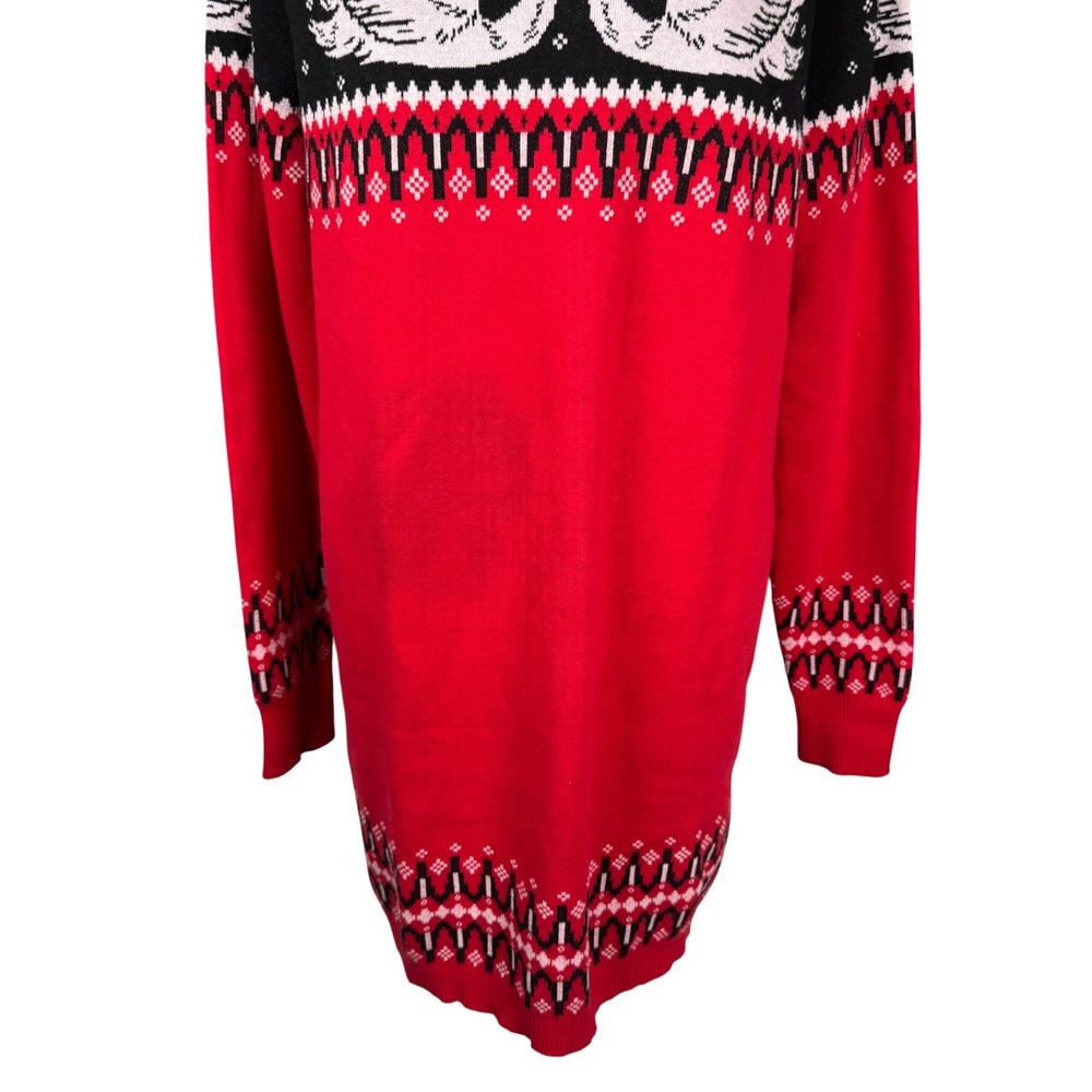 Nuuly X Rachel Antonoff Red Swan Fair Isle‎ Sweater Dress Sz M New W/Defect - Picture 4 of 15